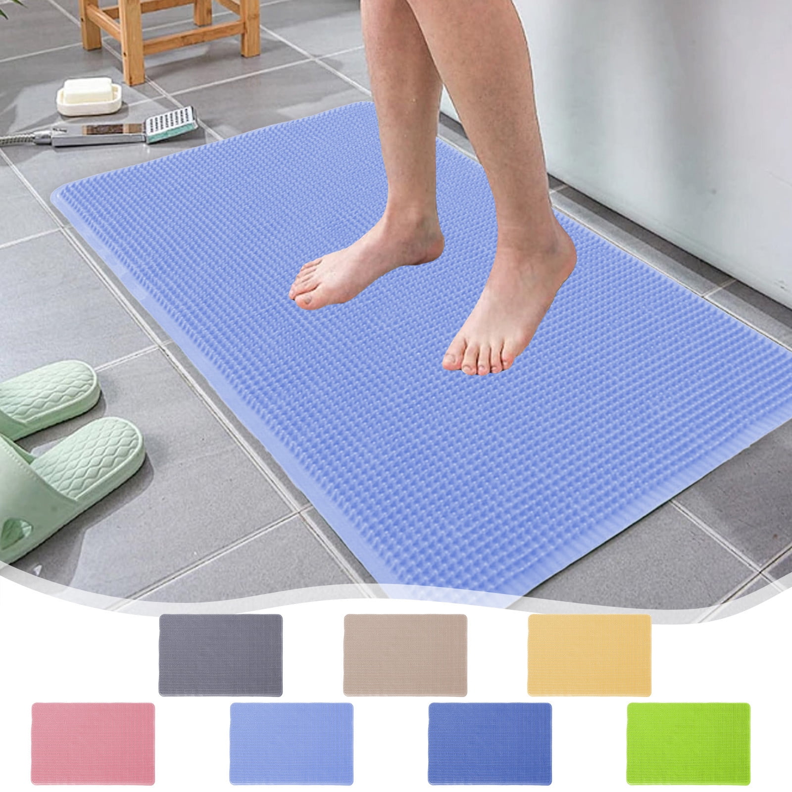 Antislip Bathroom Mat, Large Foot Massage, Non-Slip Floor Mat ...