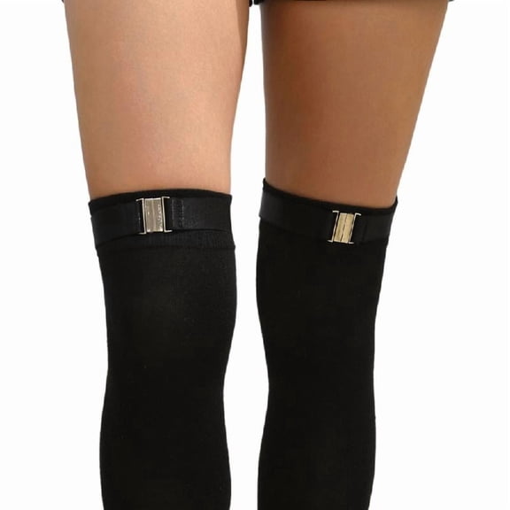 Antislip Thigh High Garter Belt Elastic Adjustable Boot Socks Leg Garters with Metal Buckled for Women Thick Thighs