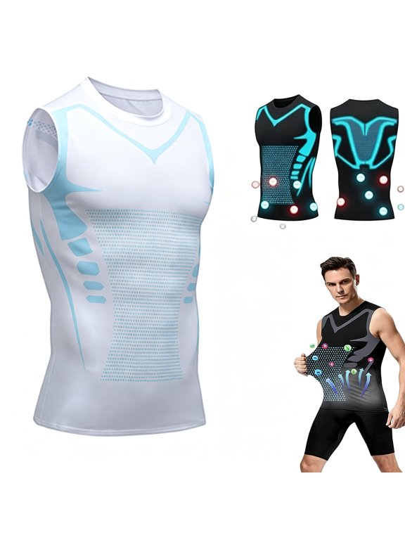 Antistab Vest for Men, Compression Vest | Comfortable Breathable, and Invisible, Version Ionic Shaping Sleeveless Vest for Men to Build a Perfect Body