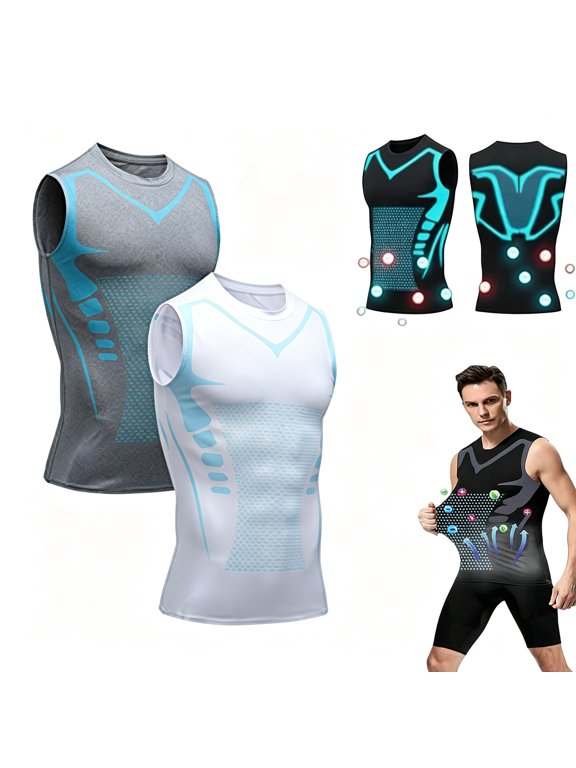 Antistab Vest for Men, Compression Vest | Comfortable Breathable, and Invisible, Version Ionic Shaping Sleeveless Vest for Men to Build a Perfect Body