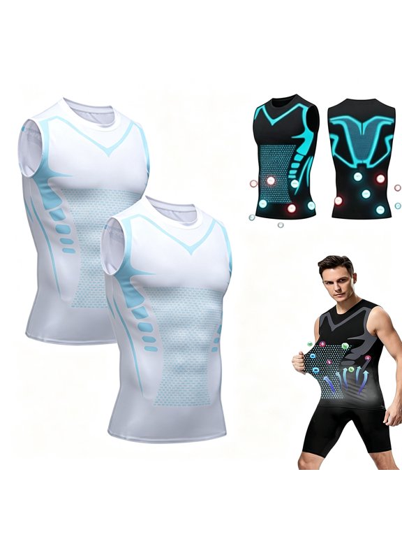 Antistab Vest for Men, Compression Vest | Comfortable Breathable, and Invisible, Version Ionic Shaping Sleeveless Vest for Men to Build a Perfect Body