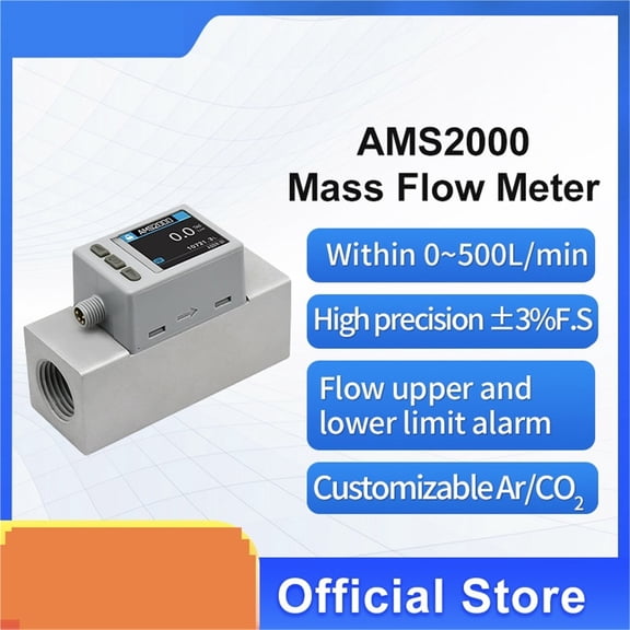Antistatic Digital Large Range Air Thermal Gas Mass Flow Meter AMS2000 ,Energy-Saving