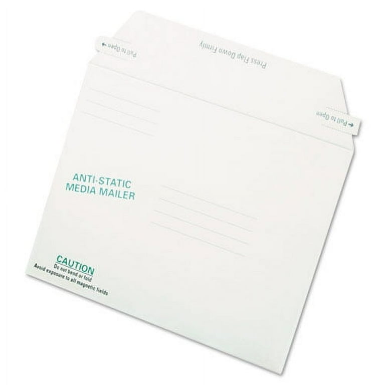 Antistatic Fiberboard Disk CD/DVD Mailer, Cheese Blade Flap, Redi-Strip Adhesive Closure, 6 x 8.63, White, 25/Box Antistatic Fiberboard Disk CD/DVD Mailer, Cheese Blade Flap, Redi-Strip Adhesive Closure, 6 x 8.63, White, 25/Box