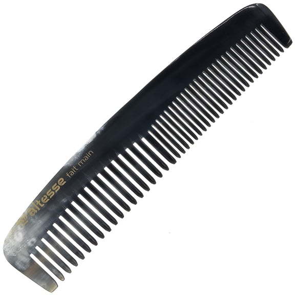 Antistatic Horn Comb with Smooth Rounded Teeth Handmade in France