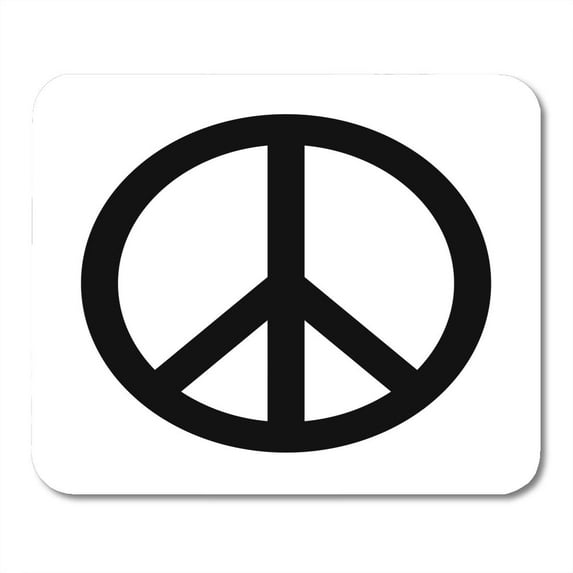 Antiwar Black Peace Sign Circle Creative Drawing Freedom Graphic Mousepad Mouse Pad Mouse Mat 9x10 inch