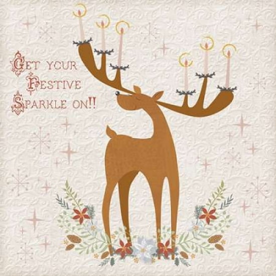 Antler Candles II Canvas Art - A Fresh Bunch (24X24)