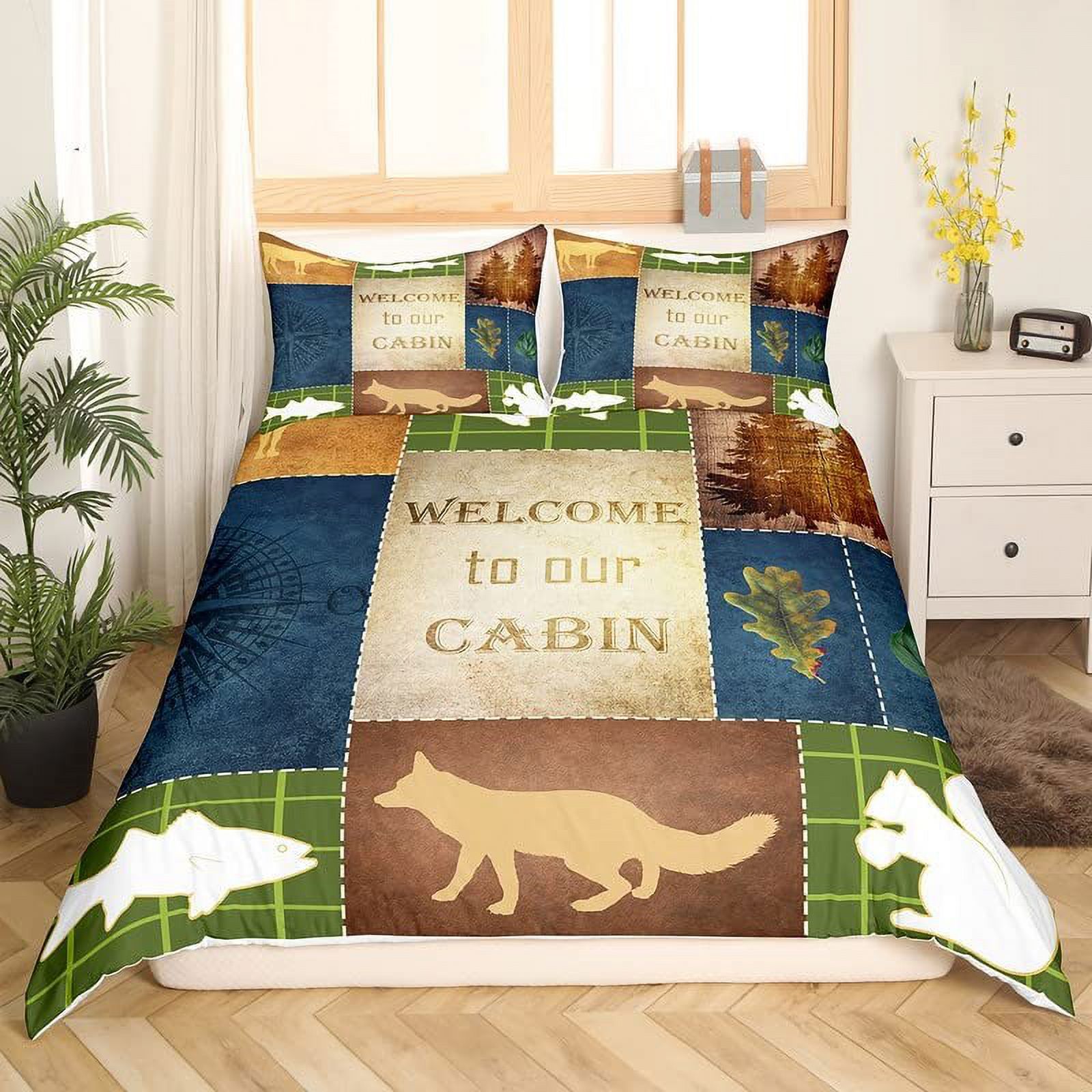 Antler Comforter Cover Whitetail Deer Fawn In Wilderness Stay In Countryside Rural Hunting Theme