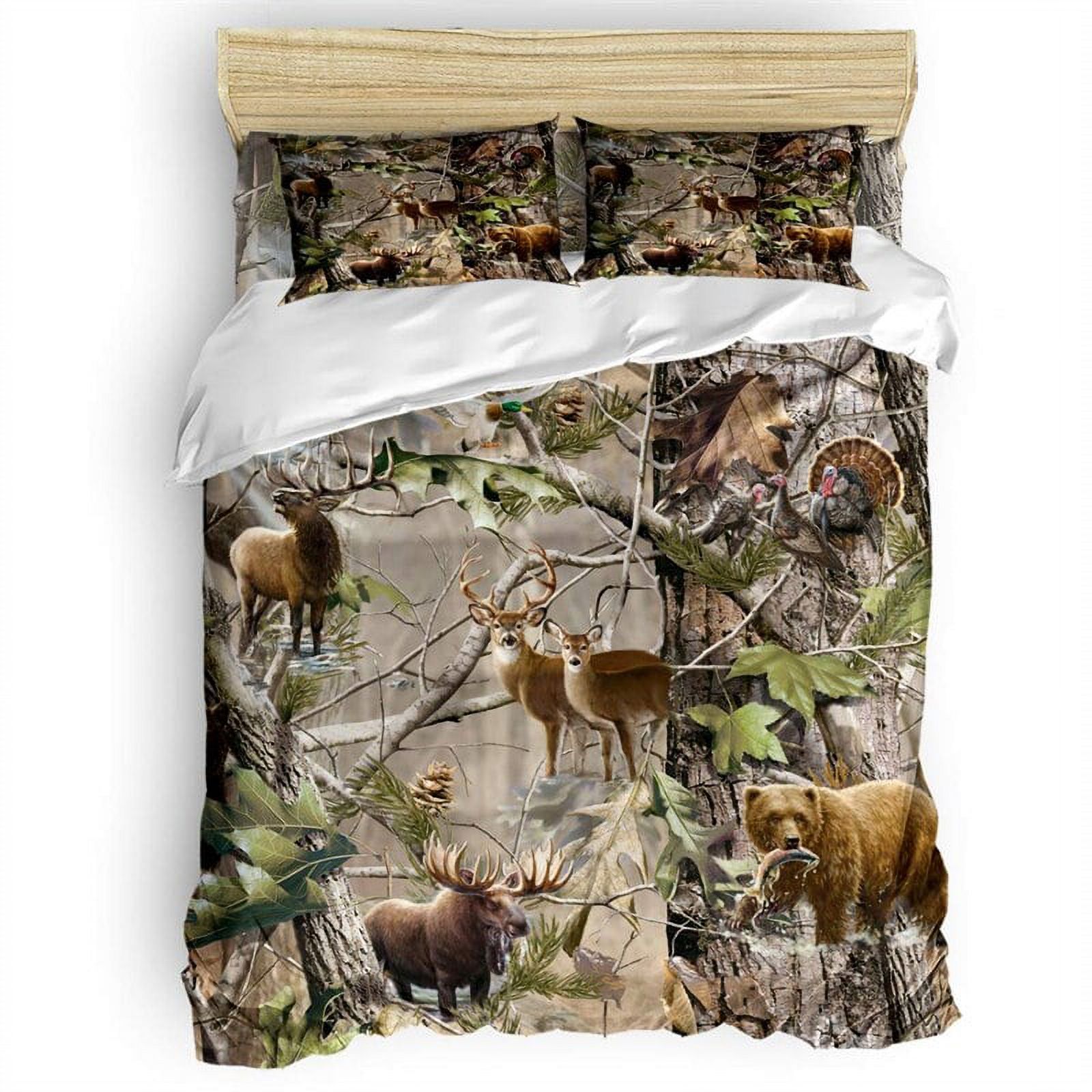 Antler Comforter Cover Whitetail Deer Fawn In Wilderness Stay In Countryside Rural Hunting Theme