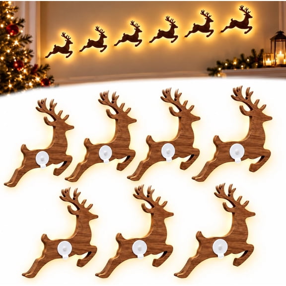 Antler Glow Wall Decor - LED Reindeer Wall Decorations, Warm Backlit Peel & Stick Entryway Glow, Indoor Wall Accents for Living Room Bedroom Hallway Mantel Entryway Home Display