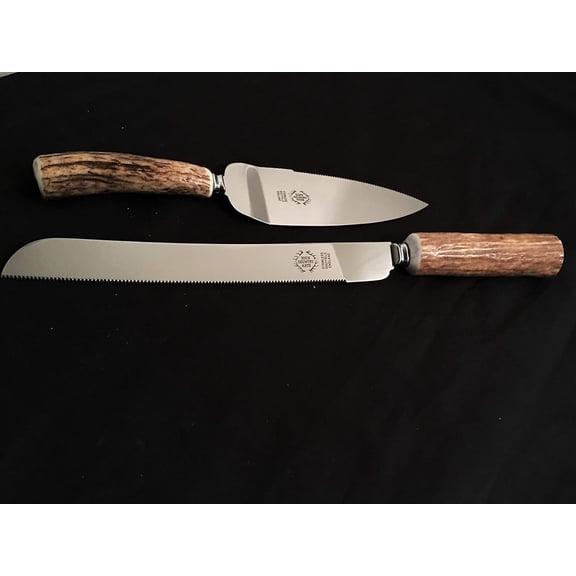 Antler Handled Cake Knife and Server Set