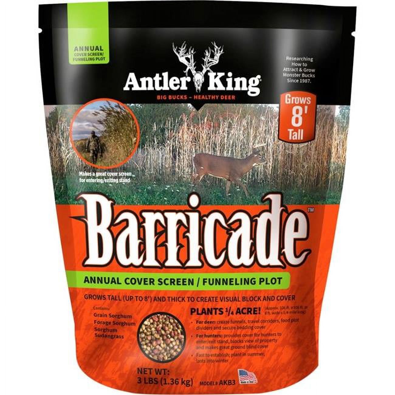 Antler King AKB3 Barricade 1/4 Acre Deer Hunting Food Plot Seeds