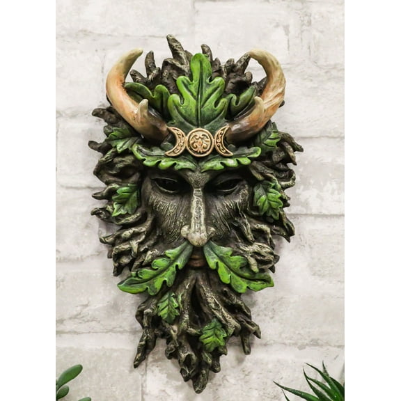 Antler King Crown Celtic Greenman Wicca Triple Moon Tree Ent Wall Decor Plaque