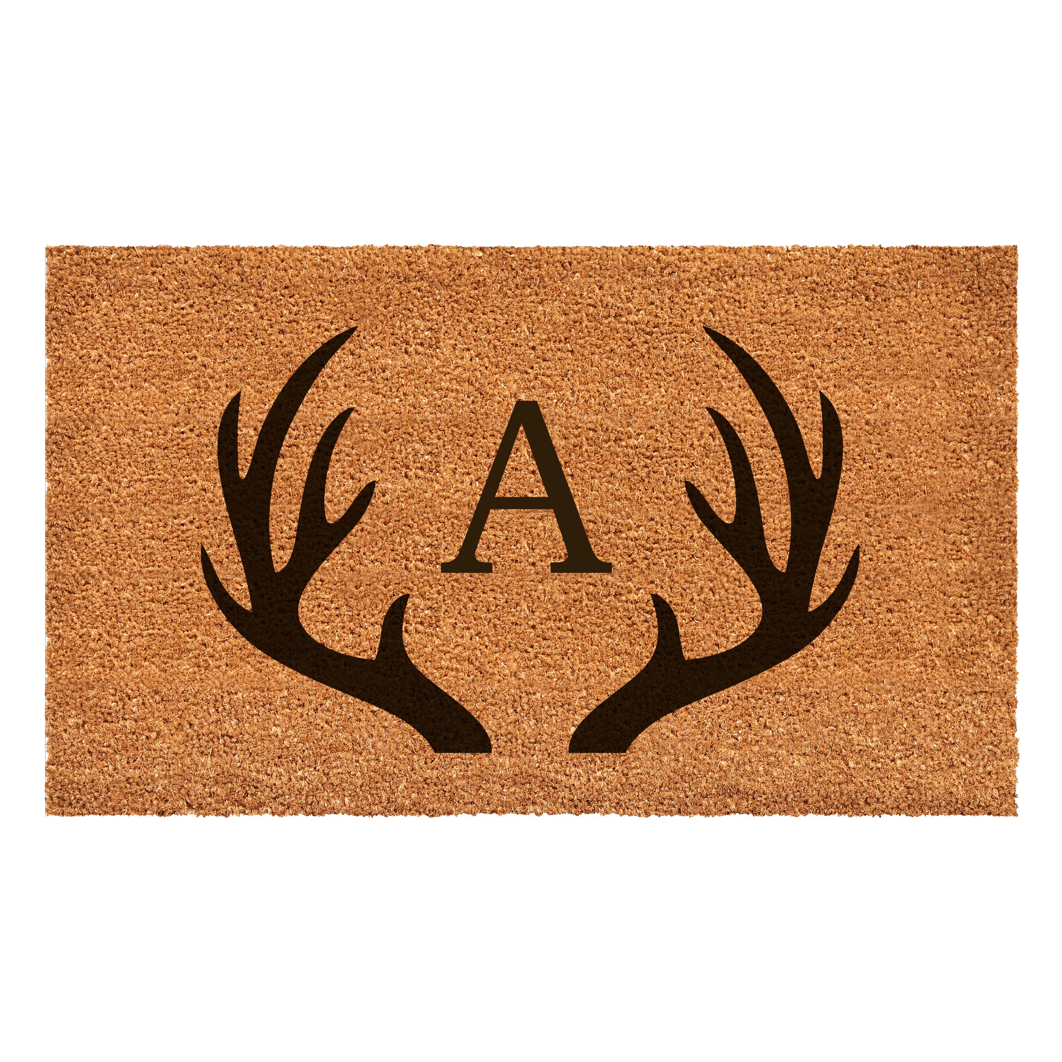 Antler Monogram Doormat, 17" x 29" (Letter A)