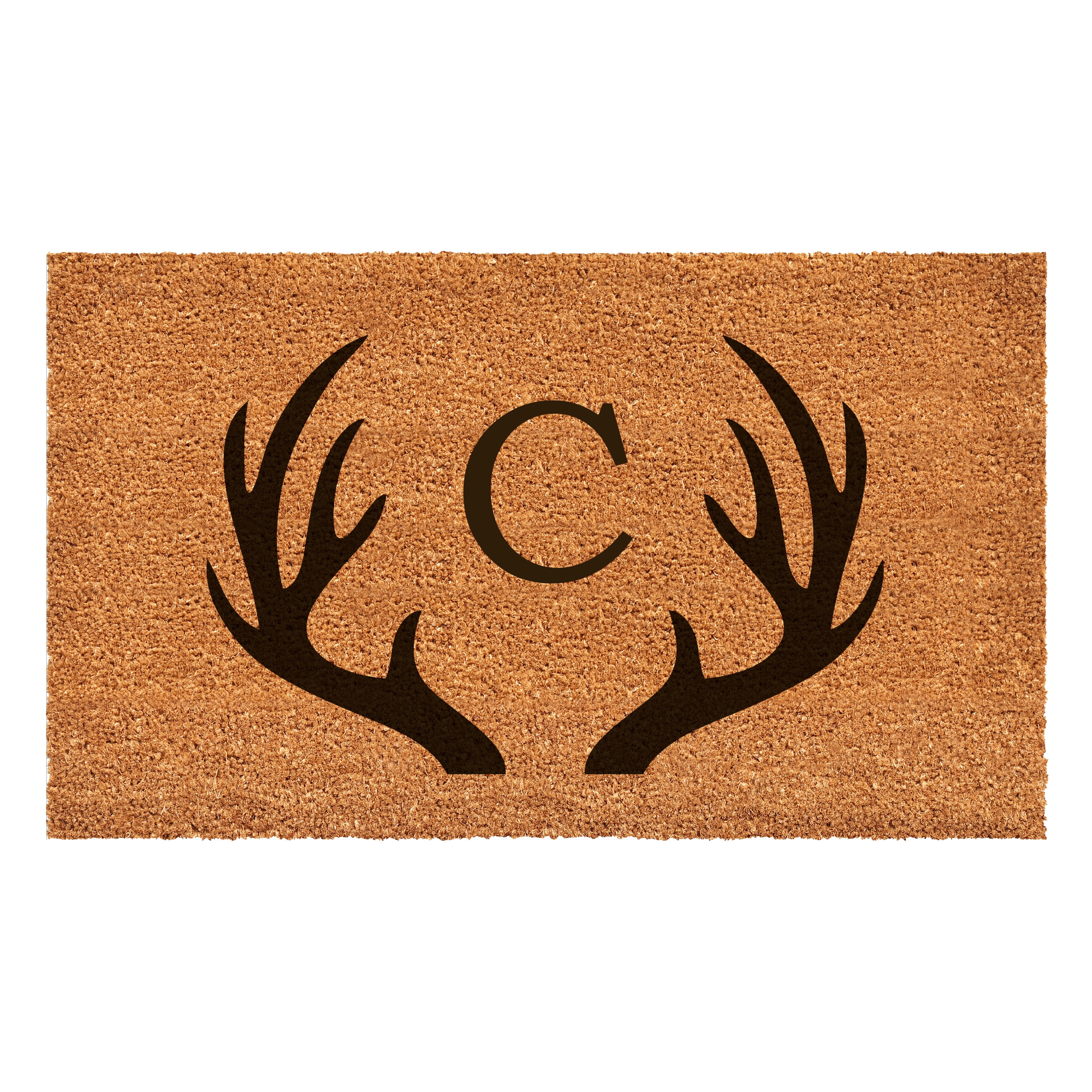 Antler Monogram Doormat, 17" x 29" (Letter C)