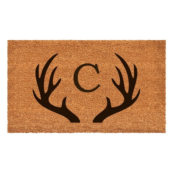 Antler Monogram Doormat, 17" x 29" (Letter C)