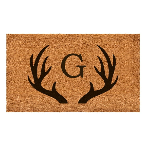 Antler Monogram Doormat, 17" x 29" (Letter G)