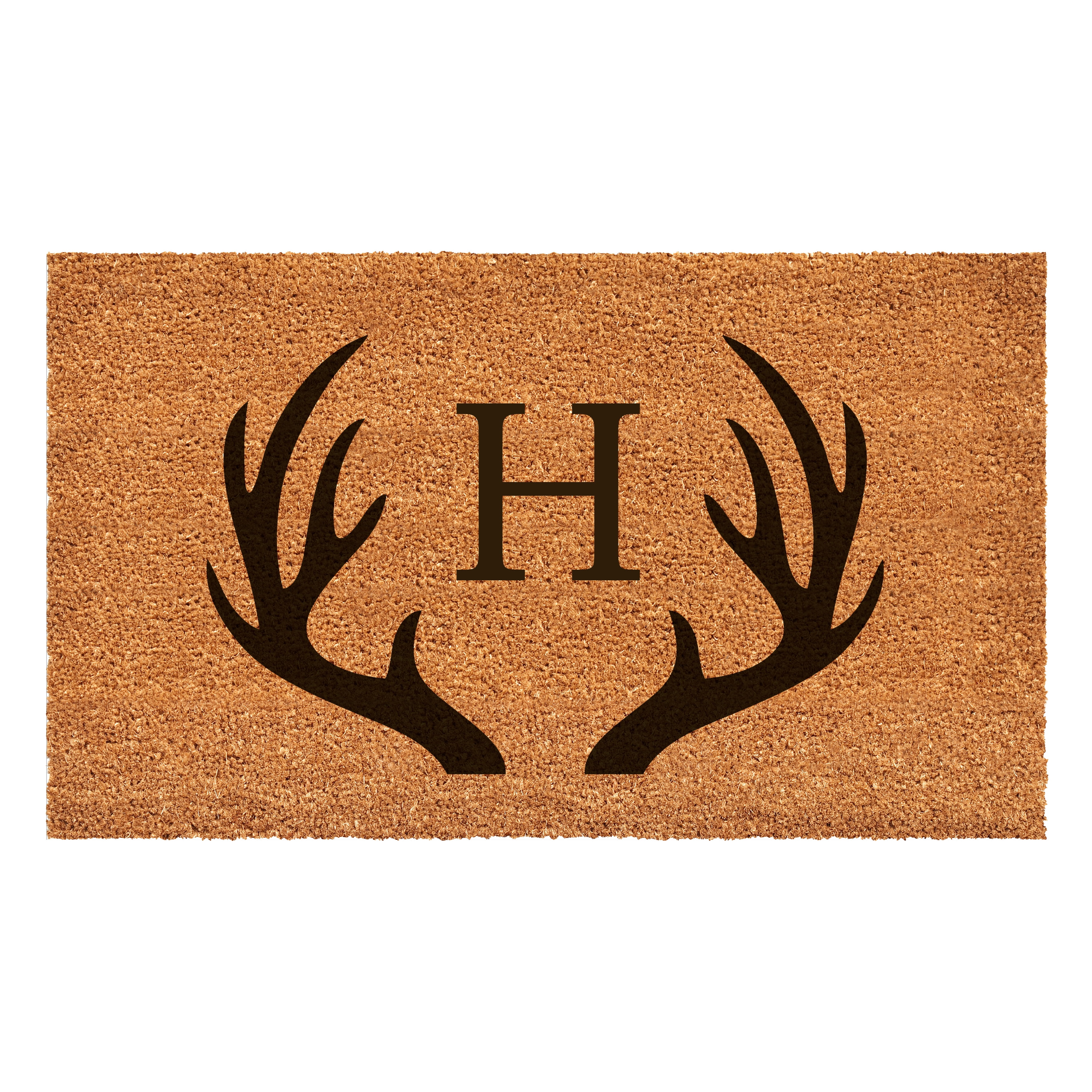 Antler Monogram Doormat, 17" x 29" (Letter H)