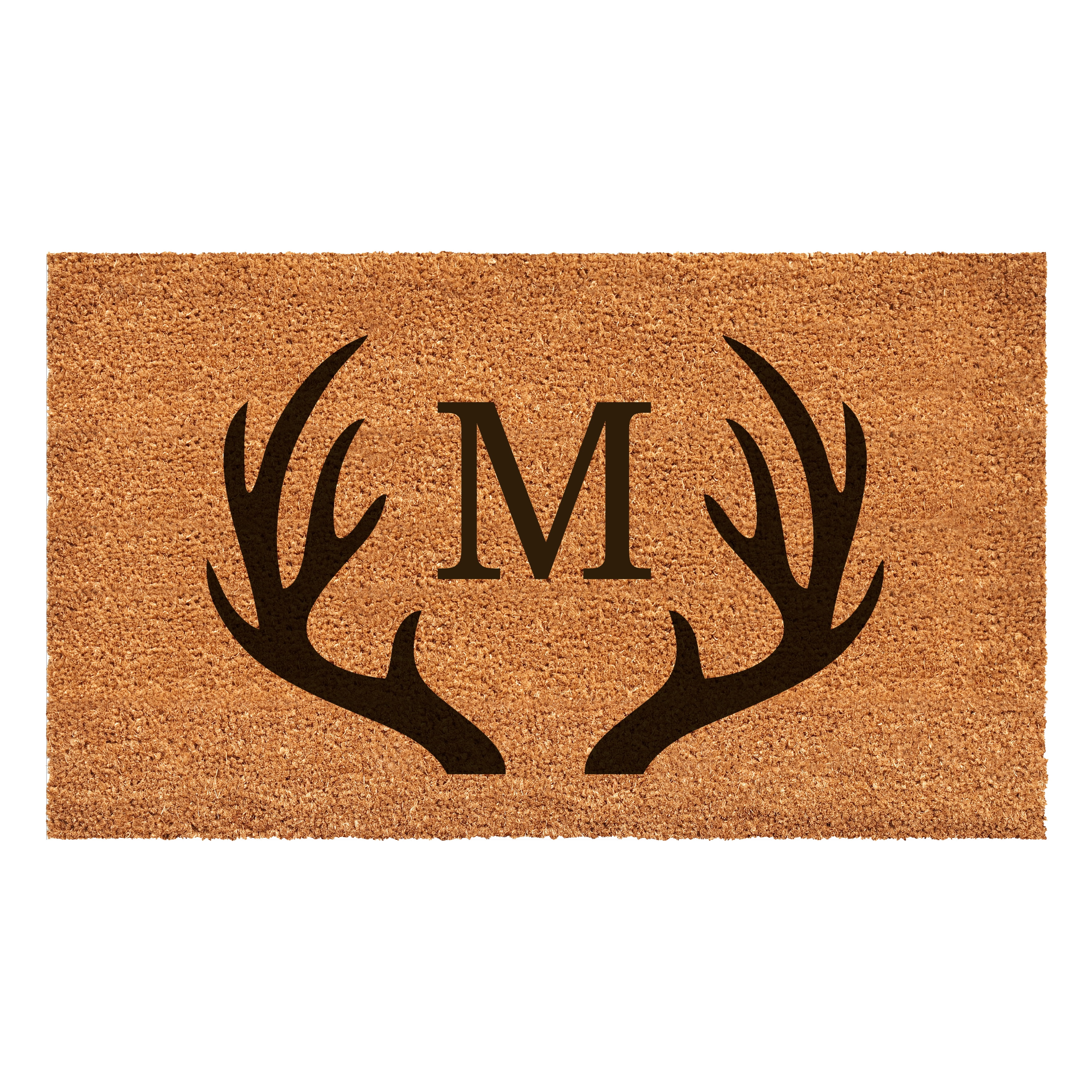 Antler Monogram Doormat, 17" x 29" (Letter M)