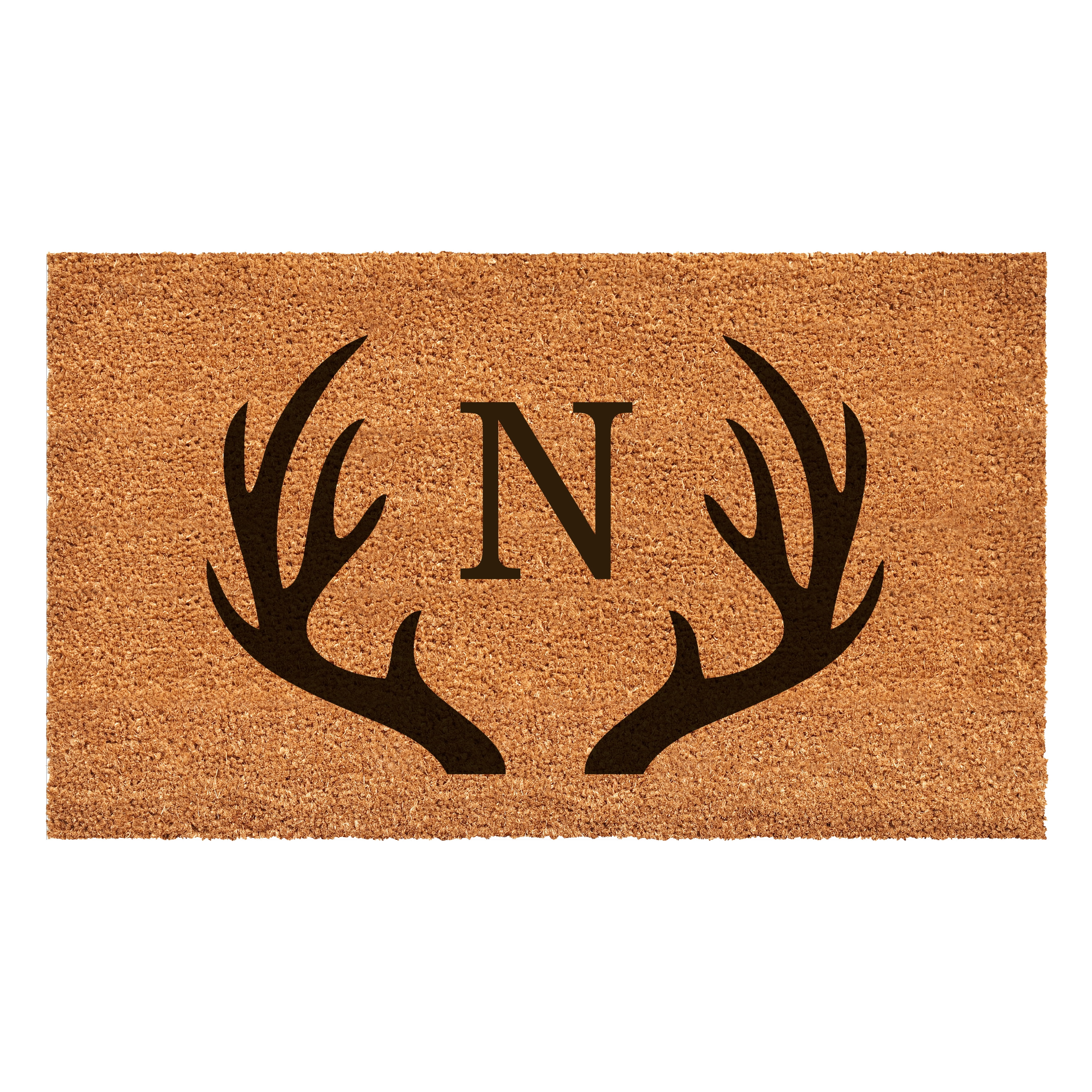 Antler Monogram Doormat, 17" x 29" (Letter N)