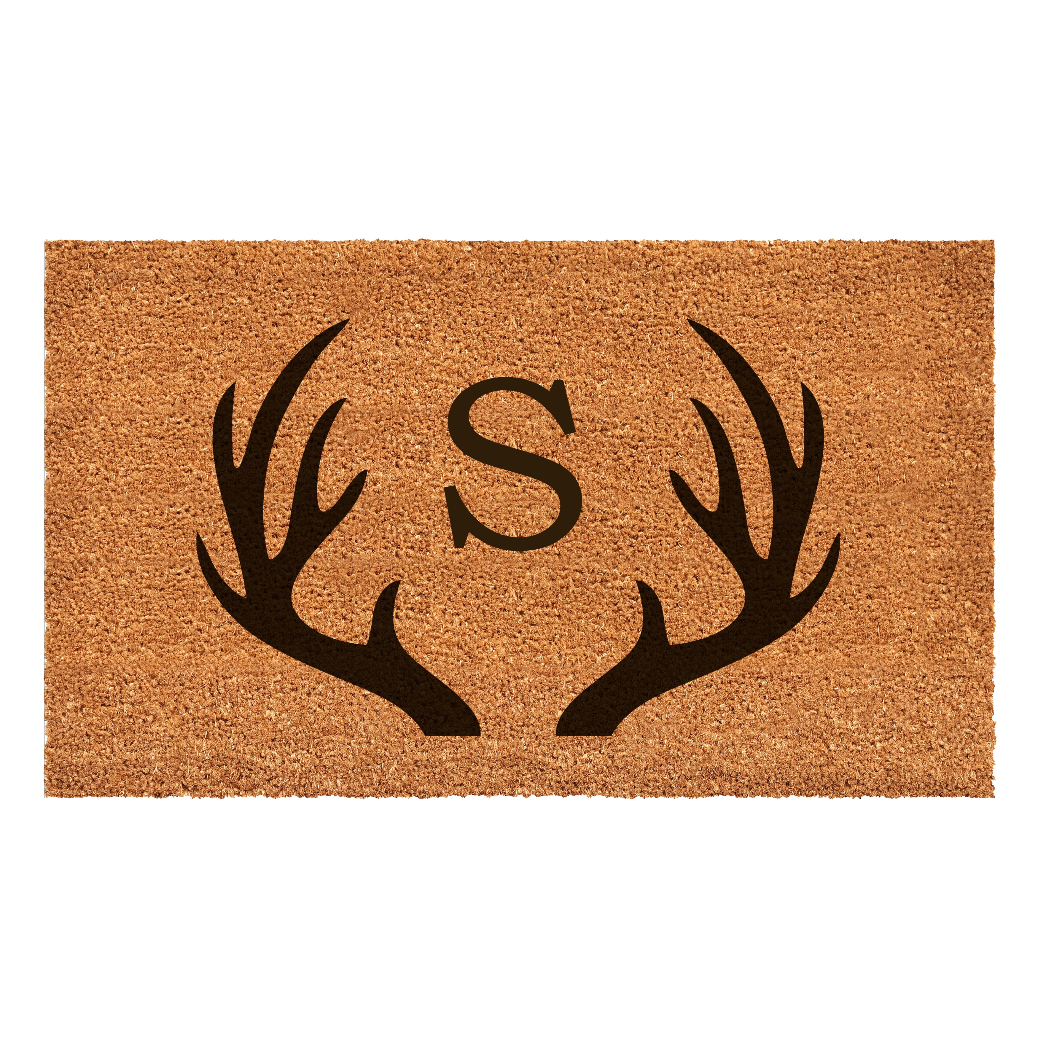 Antler Monogram Doormat, 17" x 29" (Letter S)