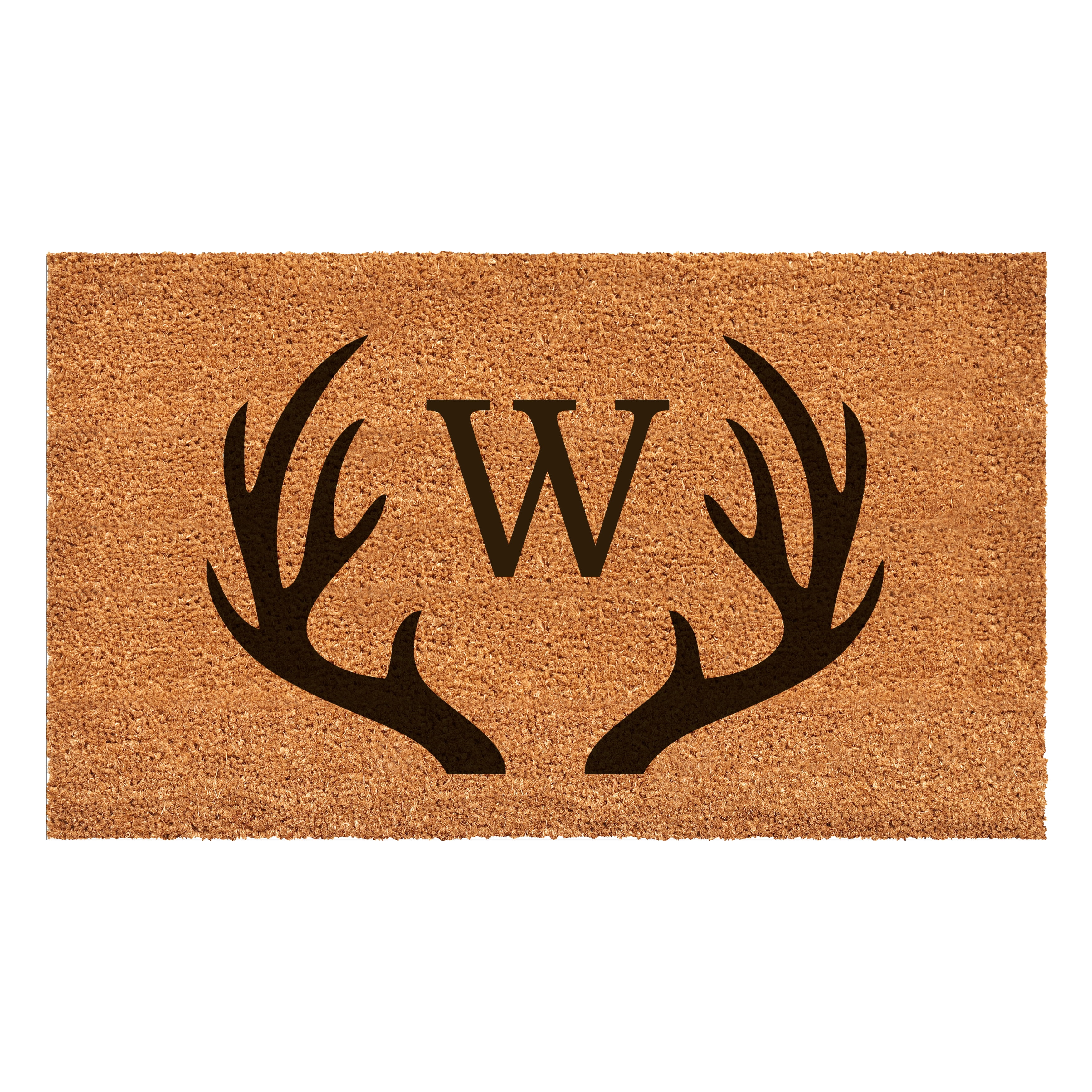 Antler Monogram Doormat, 17" x 29" (Letter W)