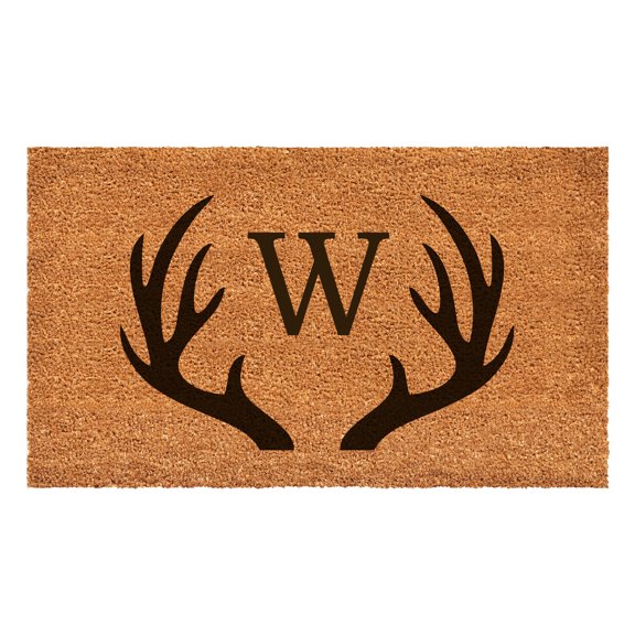 Antler Monogram Doormat, 17" x 29" (Letter W)