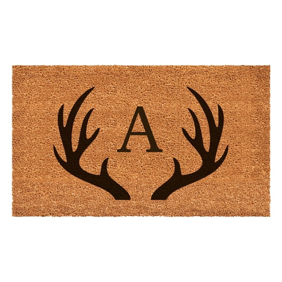 Antler Monogram Doormat, 24" x 36" (Letter A)