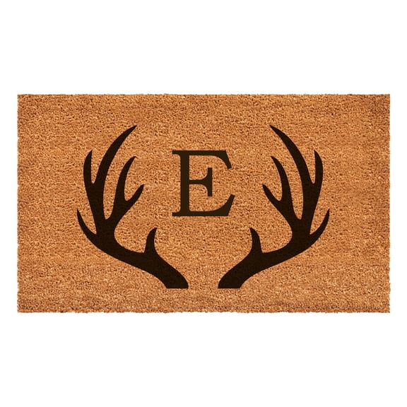 Antler Monogram Doormat, 24" x 36" (Letter E)