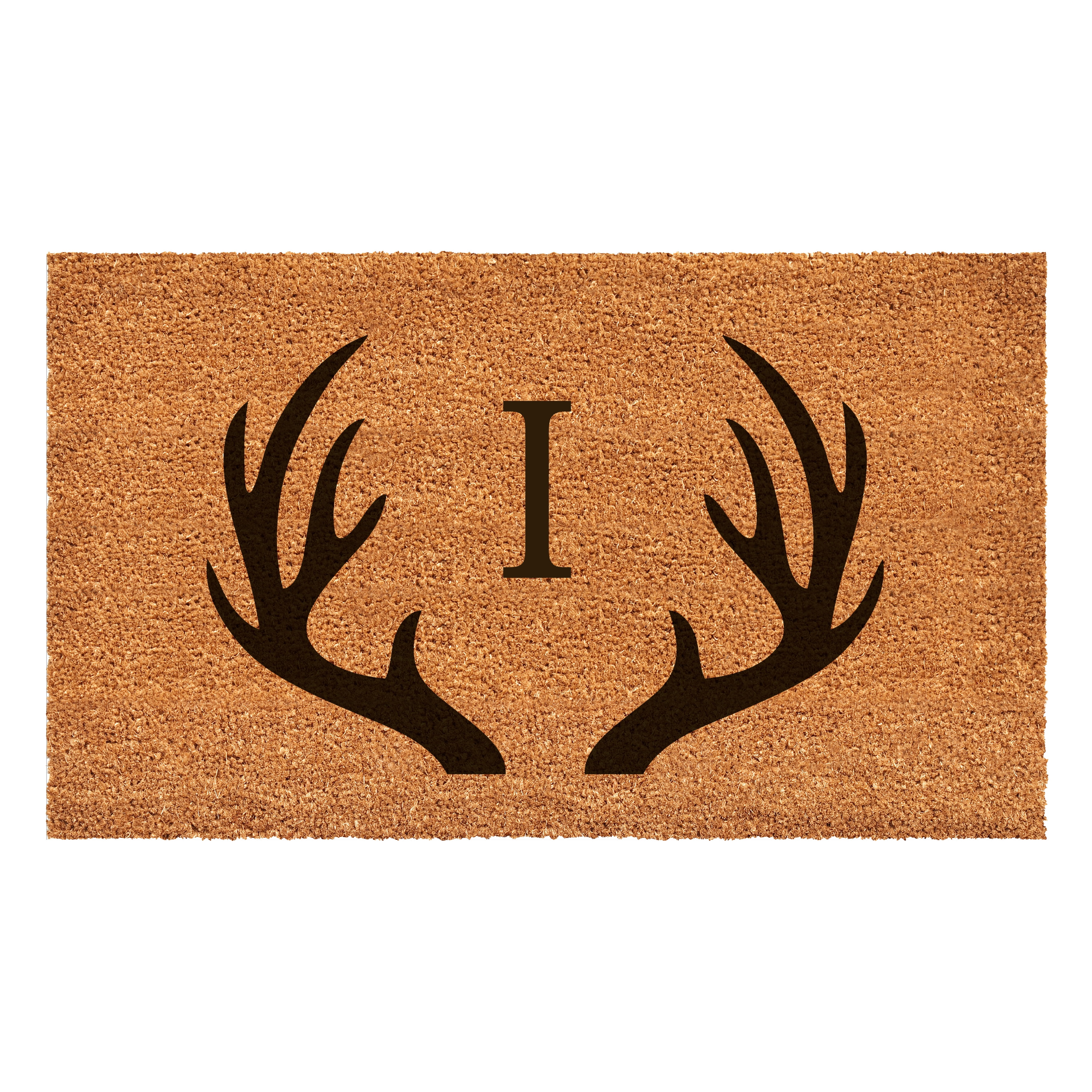 Antler Monogram Doormat, 24" x 36" (Letter I)