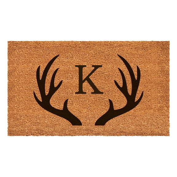 Antler Monogram Doormat, 24" x 36" (Letter K)