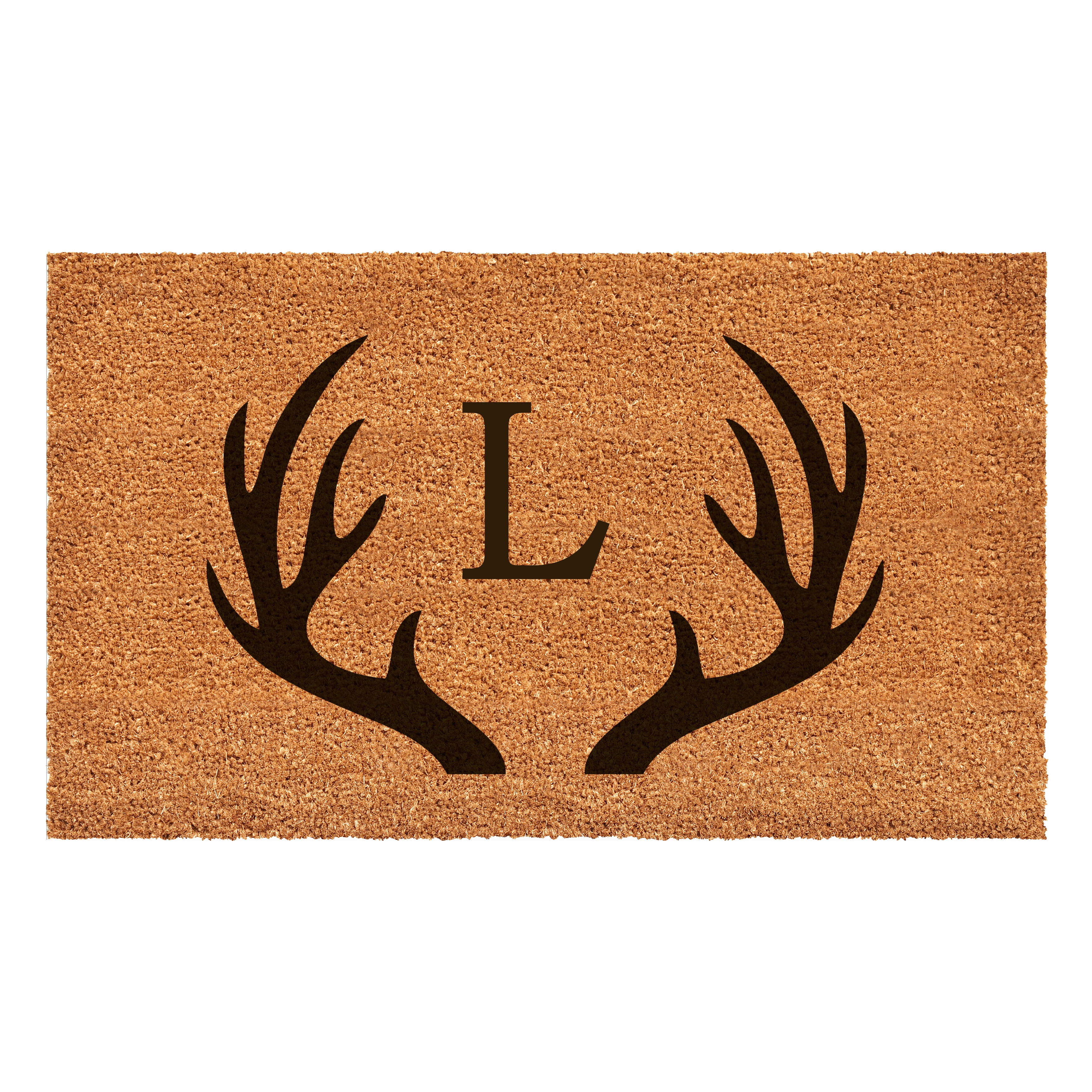 Antler Monogram Doormat, 24" x 36" (Letter L)