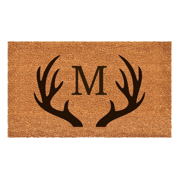 Antler Monogram Doormat, 24" x 36" (Letter M)