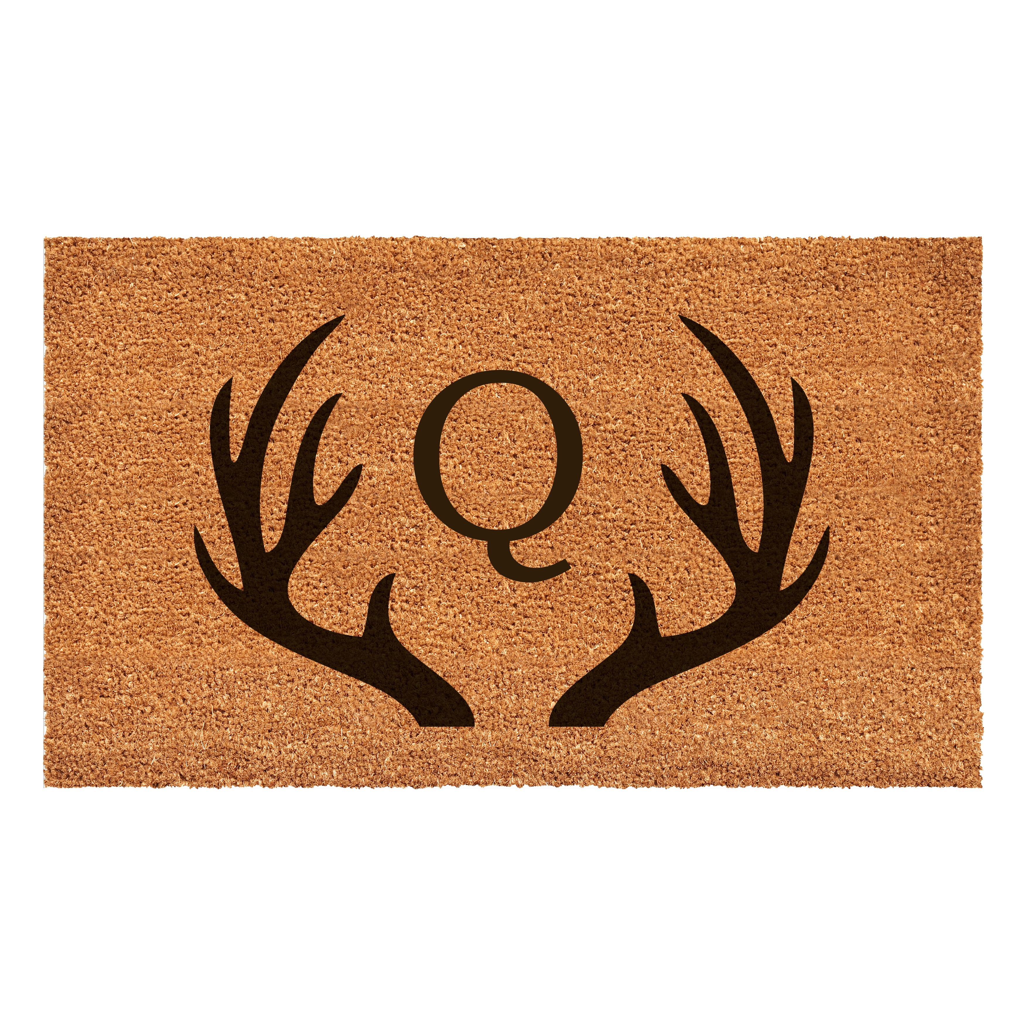 Antler Monogram Doormat, 24" x 36" (Letter Q)