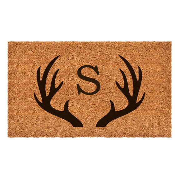 Antler Monogram Doormat, 24" x 36" (Letter S)
