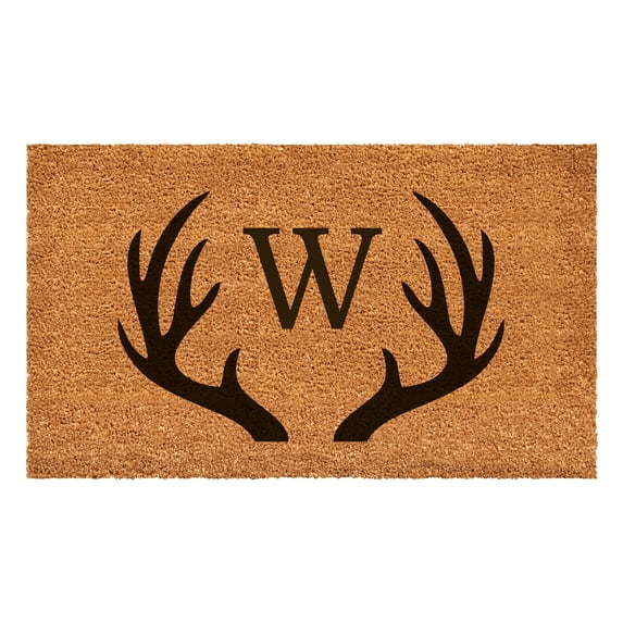 Antler Monogram Doormat, 24" x 36" (Letter W)