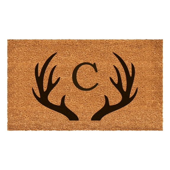 Antler Monogram Doormat, 24" x 48" (Letter C)