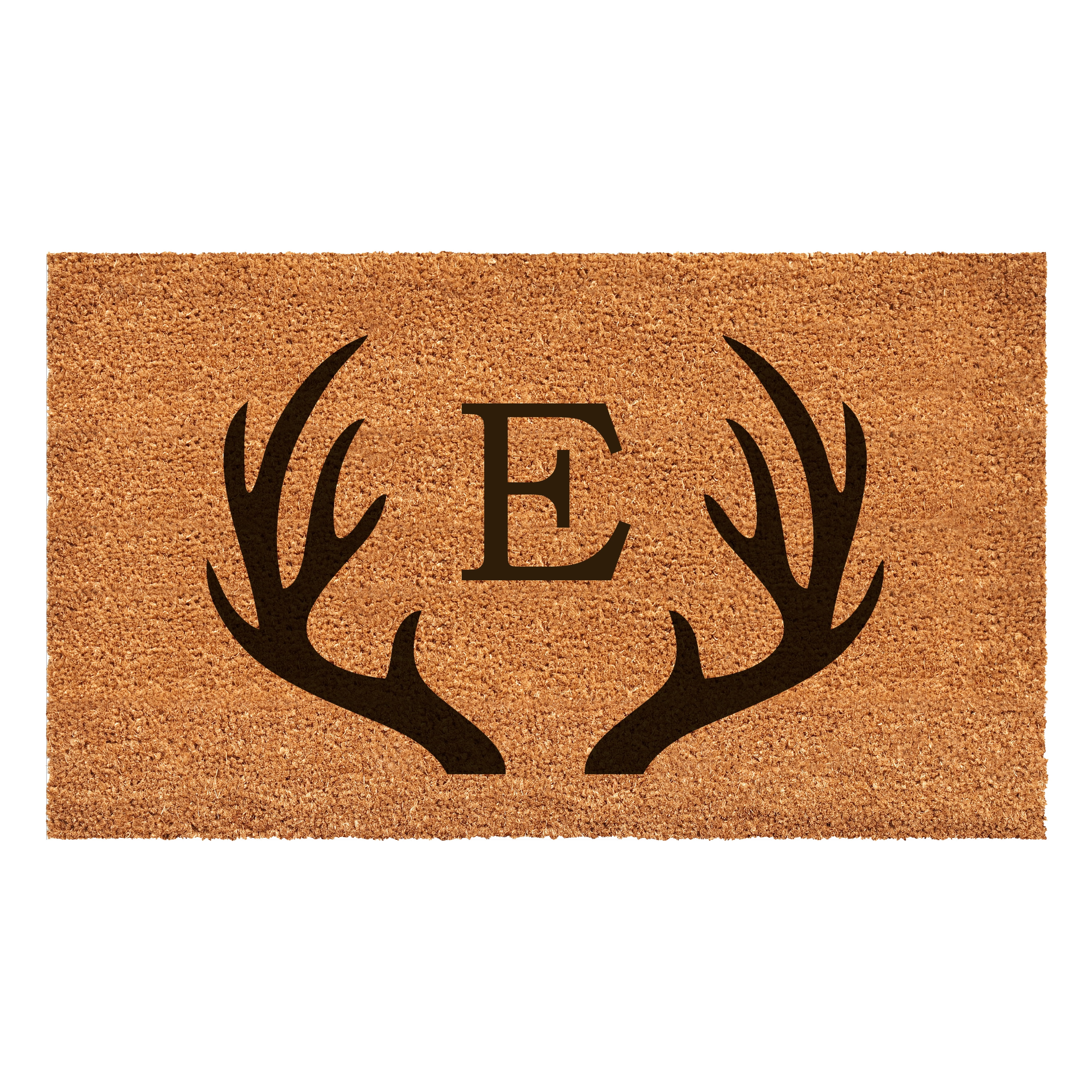 Antler Monogram Doormat, 24" x 48" (Letter E)