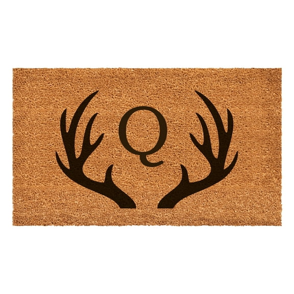 Antler Monogram Doormat, 24" x 48" (Letter Q)