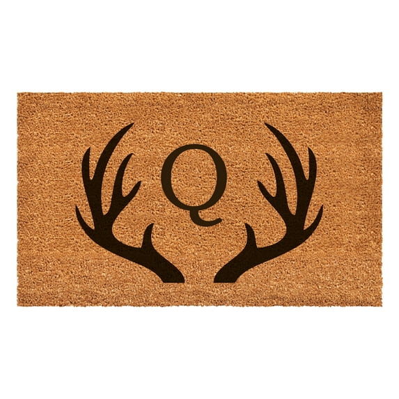 Antler Monogram Doormat, 24" x 48" (Letter Q)