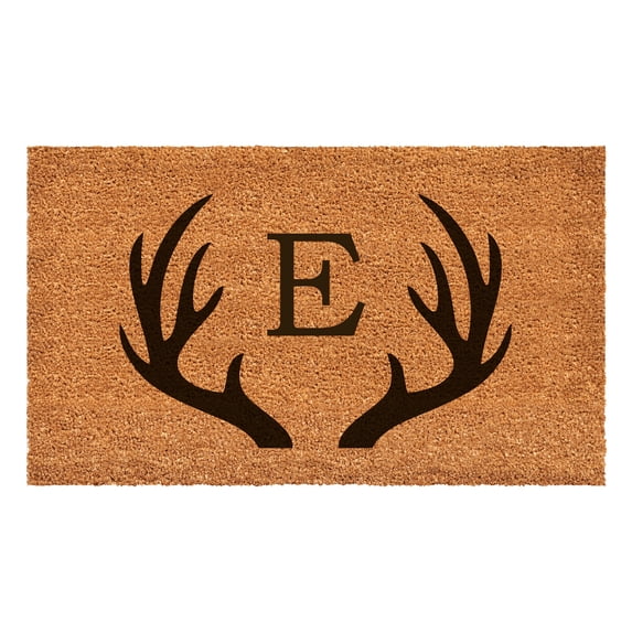 Antler Monogram Doormat, 30" x 48" (Letter E)