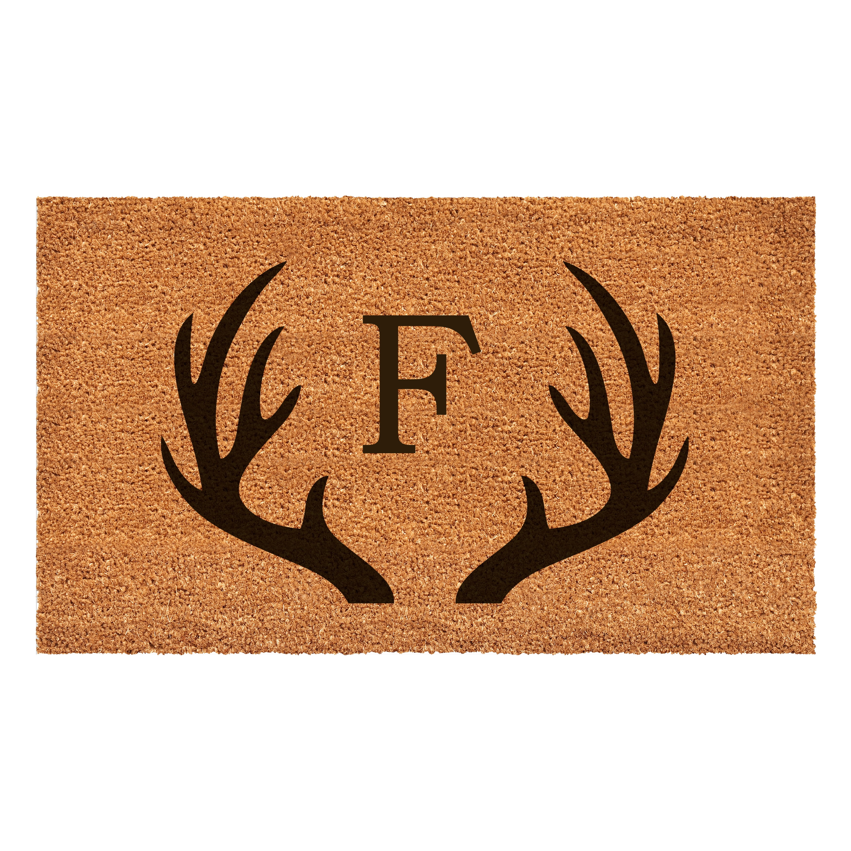 Antler Monogram Doormat, 30" x 48" (Letter F)