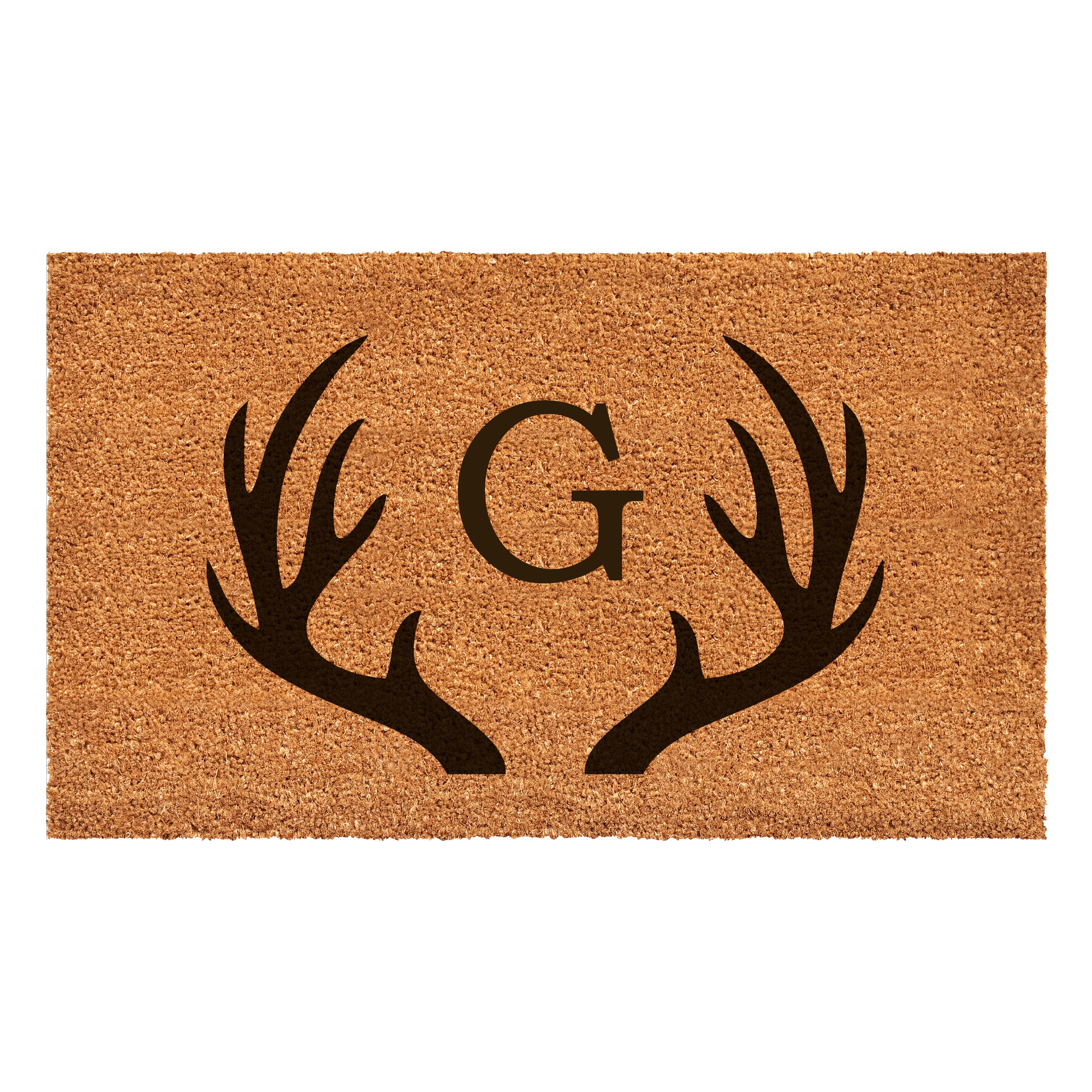 Antler Monogram Doormat, 30" x 48" (Letter G)