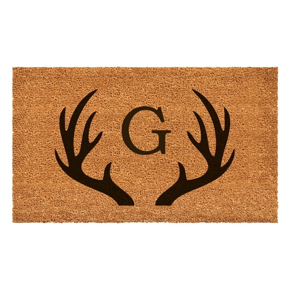 Antler Monogram Doormat, 30" x 48" (Letter G)