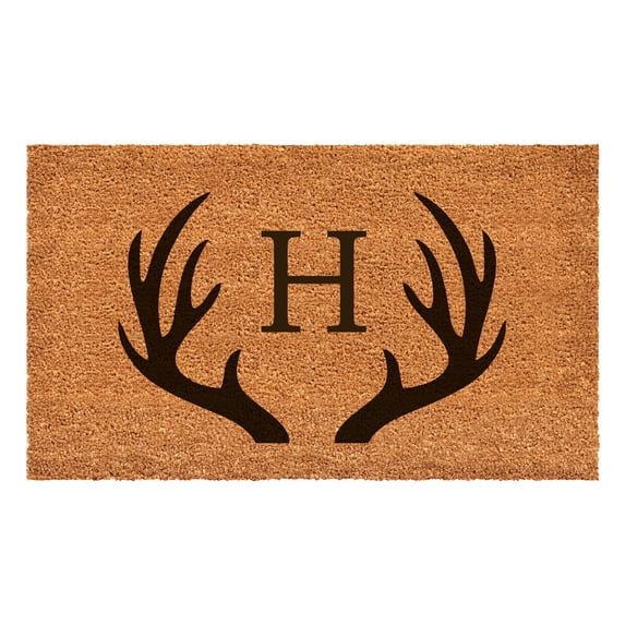 Antler Monogram Doormat, 30" x 48" (Letter H)