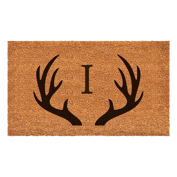 Antler Monogram Doormat, 30" x 48" (Letter I)