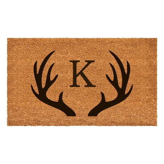 Antler Monogram Doormat, 30" x 48" (Letter K)