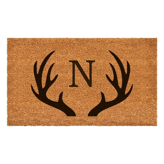 Antler Monogram Doormat, 30" x 48" (Letter N)