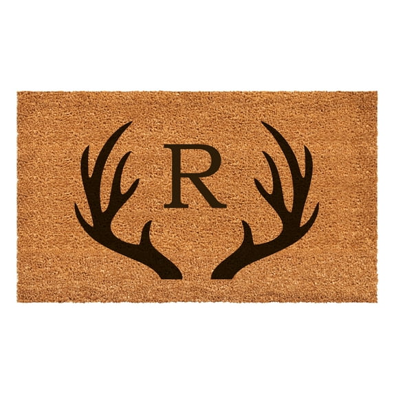 Antler Monogram Doormat, 30" x 48" (Letter R)