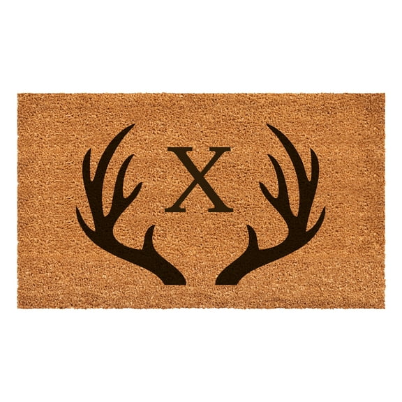 Antler Monogram Doormat, 30" x 48" (Letter X)