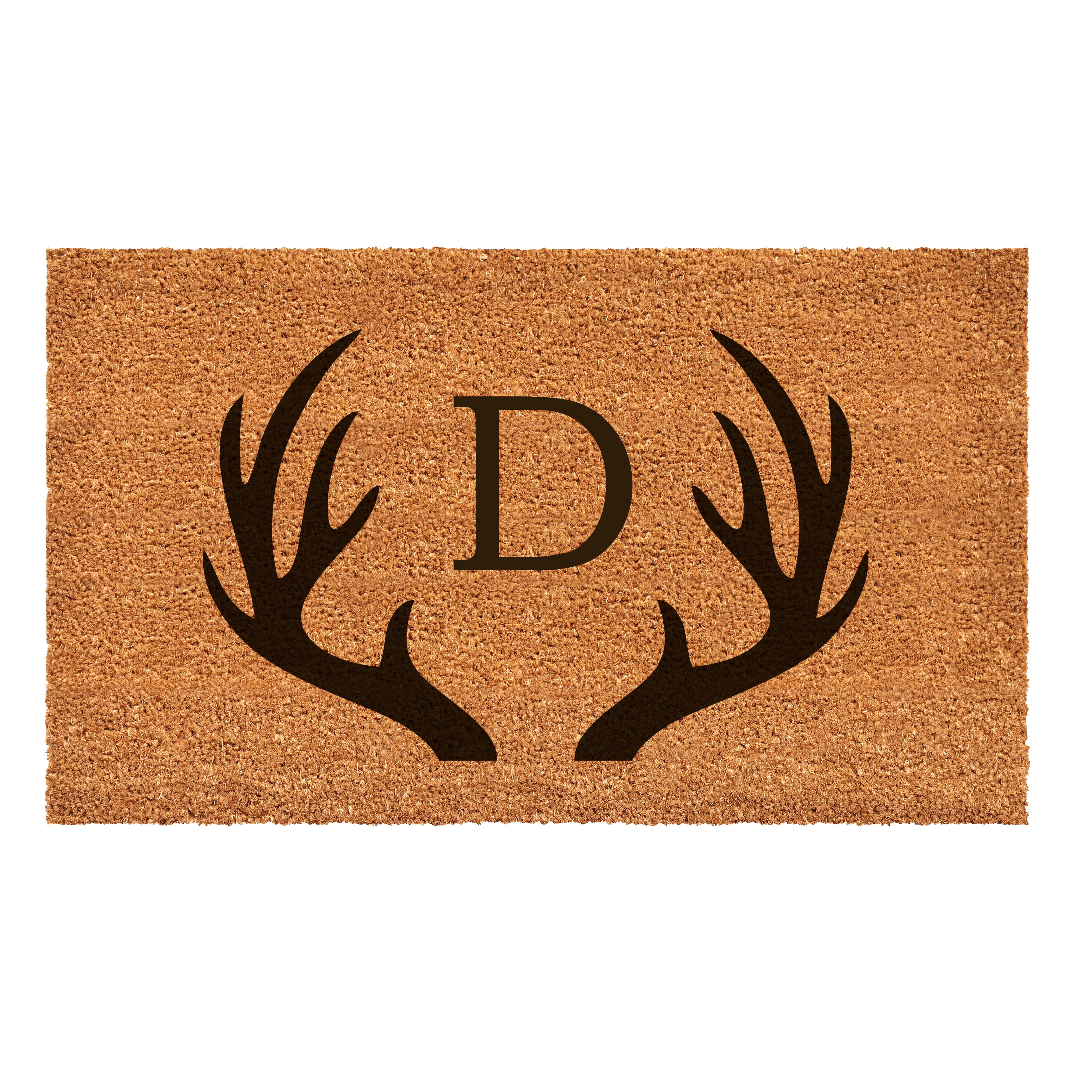 Antler Monogram Doormat, 36" x 72" (Letter D)